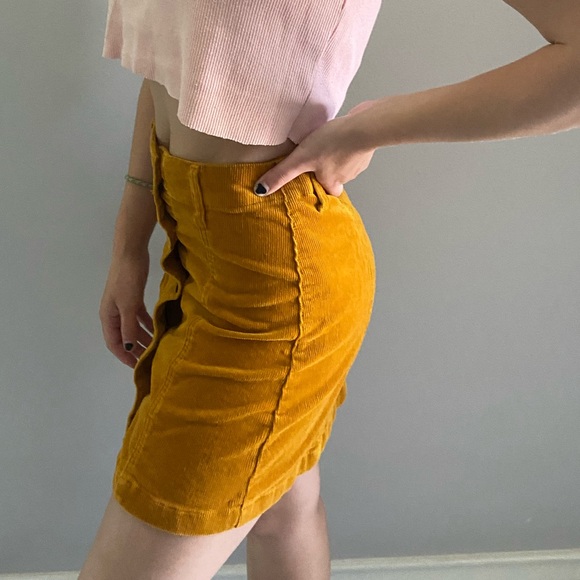 Yellow Corduroy Skirt - Picture 2 of 2
